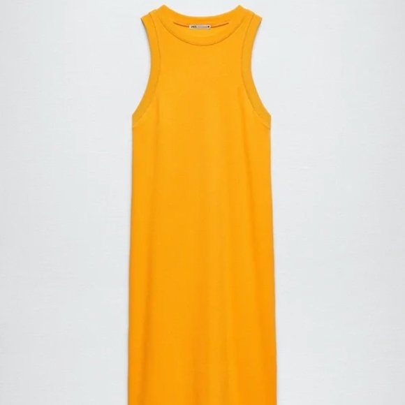 Zara Midi Halter Dress in Orange - Picture 3 of 6
